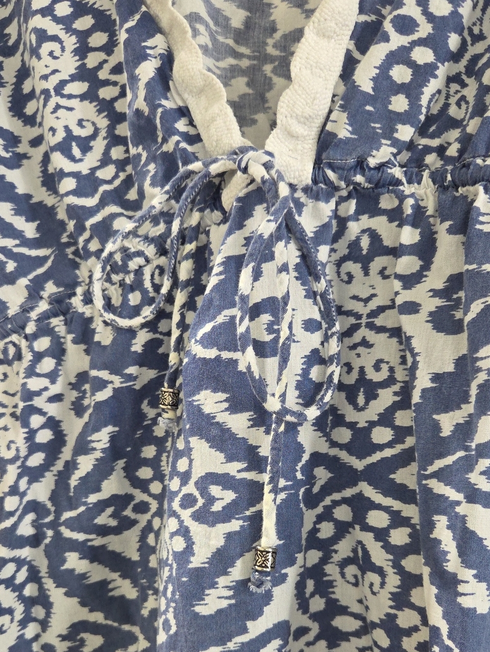 Tara Michelle 100% Cotton Printed V-Neck Swim Cover-Up - Picture 6 of 11